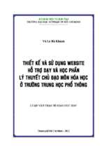 Thiết kế và sử dụng website hỗ trợ dạy và học phần lý thuyết chủ đạo môn hóa học ở trường trung học phổ thông 