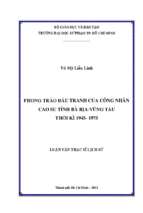 Phong trào đấu tranh của công nhân cao su tỉnh bà rịa   vũng tàu thời kì 1945   1975 