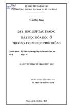 Dạy học hợp trong dạy học hóa học ở trường trung học phổ thông 