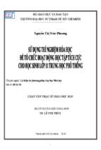 Sử dụng thí nghiệm hóa học để tổ chức hoạt động học tập tích cực cho học sinh lớp 11 trung học phổ thông 