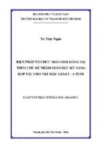 Biện pháp tổ chức trò chơi đóng vai theo chủ đề nhằm giáo dục kỹ năng hợp tác cho trẻ mẫu giáo 5   6 tuổi 