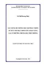 Xây dựng hệ thống bài tập phát triển tư duy cho học sinh lớp 11 ban nâng cao ở trường trung học phổ thông 