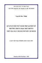 Quản lý đội ngũ giám thị tại một số trường trung học phổ thông trên địa bàn thành phố hồ chí minh 