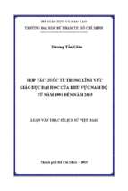 Hợp tác quốc tế trong lĩnh vực giáo dục đại học của khu vực nam bộ từ năm 1991 đến năm 2015 