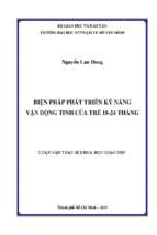 Biện pháp phát triển kỹ năng vận động tinh của trẻ 18   24 tháng 