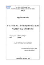 K lý thuyết của đại số banach và một vài ứng dụng 