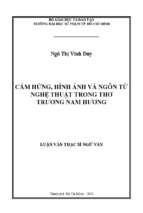 Cảm hứng, hình ảnh và ngôn từ nghệ thuật trong thơ trương nam hương 