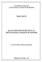 Quản lí sinh viên nội trú kí túc xá trường đại học sư phạm thành phố hồ chí minh 