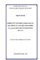 Nghiên cứu tổng hợp và khảo sát các đặc trưng của vật liệu nano spinen ni1 xcoxfe2o4 bằng phương pháp đồng kết tủa 