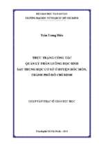 Thực trạng công tác quản lý phân luồng học sinh sau trung học cơ sở ở huyện hóc môn, thành phố hồ chí minh 