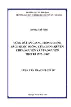 Vùng đất an giang trong chính sách quốc phòng của chính quyền chúa nguyễn và vua nguyễn thời kì 1757   1867 