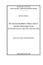 Bài toán dựng hình và thuật toán ở trường trung học cơ sở. trường hợp bài toán tiếp tuyến với đường tròn 