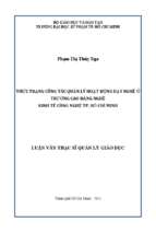 Thực trạng công tác quản lý hoạt động dạy nghề ở trường cao đẳng nghề kinh tế công nghệ tp. hồ chí minh 