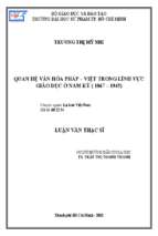 Quan hệ văn hóa pháp   việt trong lĩnh vực giáo dục ở nam kỳ (1867 1945) 