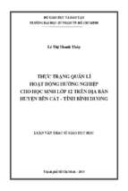 Thực trạng quản lí hoạt động hướng nghiệp cho học sinh lớp 12 trên địa bàn huyện bến cát   tỉnh bình dương 