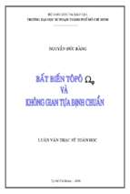 Bất biến tôpô ωφ và không gian tựa định chuẩn 