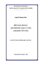 Biên soạn bài hát cho trẻ mẫu giáo 5   6 tuổi làm quen với toán 