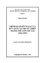 Chính sách đối ngoại của đức quốc xã trước chiến tranh thế giới thứ hai (1933   1939) 