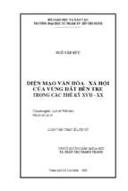 Diện mạo văn hóa   xã hội của vùng đất bến tre trong các thế kỷ xvii xx 