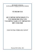 Quá trình thâm nhập của văn minh phương tây vào đông nam á từ thế kỷ xvi đến năm 1945  