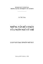 Những vấn đề cơ bản của ngôn ngữ cử chỉ 