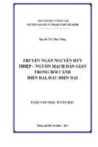 Truyện ngắn nguyễn huy thiệp   nguồn mạch dân gian trong bối cảnh hiện đại, hậu hiện đại 