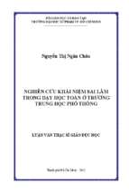 Nghiên cứu khái niệm sai lầm trong dạy học toán ở trường trung học phổ thông 