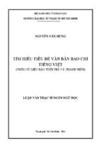 Tìm hiểu tiêu đề văn bản báo chí tiếng việt (trên cứ liệu báo tuổi trẻ và thanh niên) 