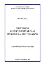 Thực trạng quản lý cơ sở vật chất ở trường đại học tiền giang 