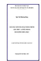 Giáo dục kĩ năng hoạt động nhóm cho trẻ 5   6 tuổi trong khám phá khoa học 