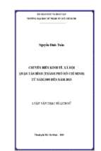 Chuyển biến kinh tế, xã hội quận tân bình (thành phố hồ chí minh) từ năm 2003 đến năm 2013 