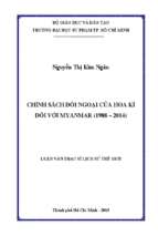 Chính sách đối ngoại của hoa kì đối với myanmar (1988   2014) 