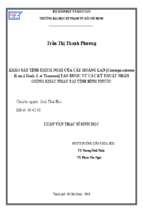 Khảo sát tính thích nghi của cây hoàng lan [cananga odorata (lam.) hook. f.et thomson] tạo được từ các kỹ thuật nhân giống khác nhau tại tỉnh bình phước 