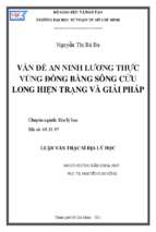 Vấn đề an ninh lương thực vùng đồng bằng sông cửu long hiện trạng và giải pháp 