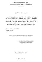 Lịch sử hình thành và phát triển nghề truyền thống của người khmer ở tịnh biên   an giang 