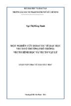 Một nghiên cứu didactic về dạy học vectơ  ở trường phổ thông vectơ hình học và vectơ vật lý 