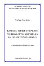 Khái niệm tập hợp ở trung học phổ thông sự nối khớp giữa hai vai trò đối tượng và công cụ 