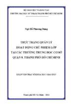 Thực trạng quản lý hoạt động chủ nhiệm lớp tại các trường trung học cơ sở quận 8, thành phố hồ chí minh 