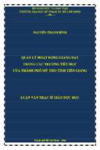 Quản lý hoạt động giảng dạy trong các trường tiểu học của thành phố mỹ tho tỉnh tiền giang 