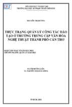 Thực trạng quản lý công tác đào tạo ở trường trung cấp văn hóa nghệ thuật thành phố cần thơ 