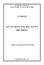 Dãy số trong dạy học toán ở phổ thông 