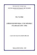 Chính sách new deal và sự hồi phục của hoa kỳ (1933   1941) 