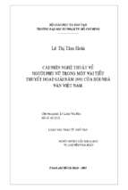 Cái nhìn nghệ thuật về người phụ nữ trong một vài tiểu thuyết đoạt giải năm 1991 của hội nhà văn việt nam 