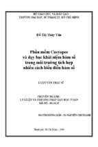 Phần mềm casyopee và dạy học khái niệm hàm số trong môi trường tích hợp nhiều cách biểu diễn hàm số 