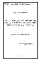 Thực trạng quản lý đào tạo đại học tại chức ở các cơ sở giáo dục thuộc tỉnh bà rịa   vũng tàu 