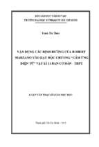 Vận dụng các định hướng của robert marzano vào dạy học chương cảm ứng điện từ vật lí 11 ban cơ bản   thpt