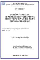 Nghiên cứu didactic về phép kéo theo và phép tương đương trong dạy và học toán ở trường trung học phổ thông 