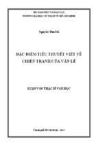 đặc điểm tiểu thuyết viết về chiến tranh của văn lê 