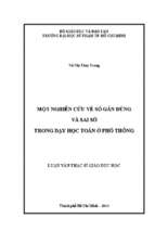 Một nghiên cứu về số gần đúng và sai số trong dạy học toán ở phổ thông 