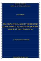 Thực trạng công tác quản lý việc rèn luyện kỹ năng nghề của học sinh trường trung học kinh tế   kỹ thuật long an 